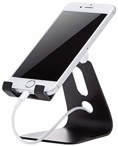 AmazonBasics AmazonBasics regulowany stojak na telefon komórkowy do iPhone'a i Androida | czarny AMZ-ACPS-BK