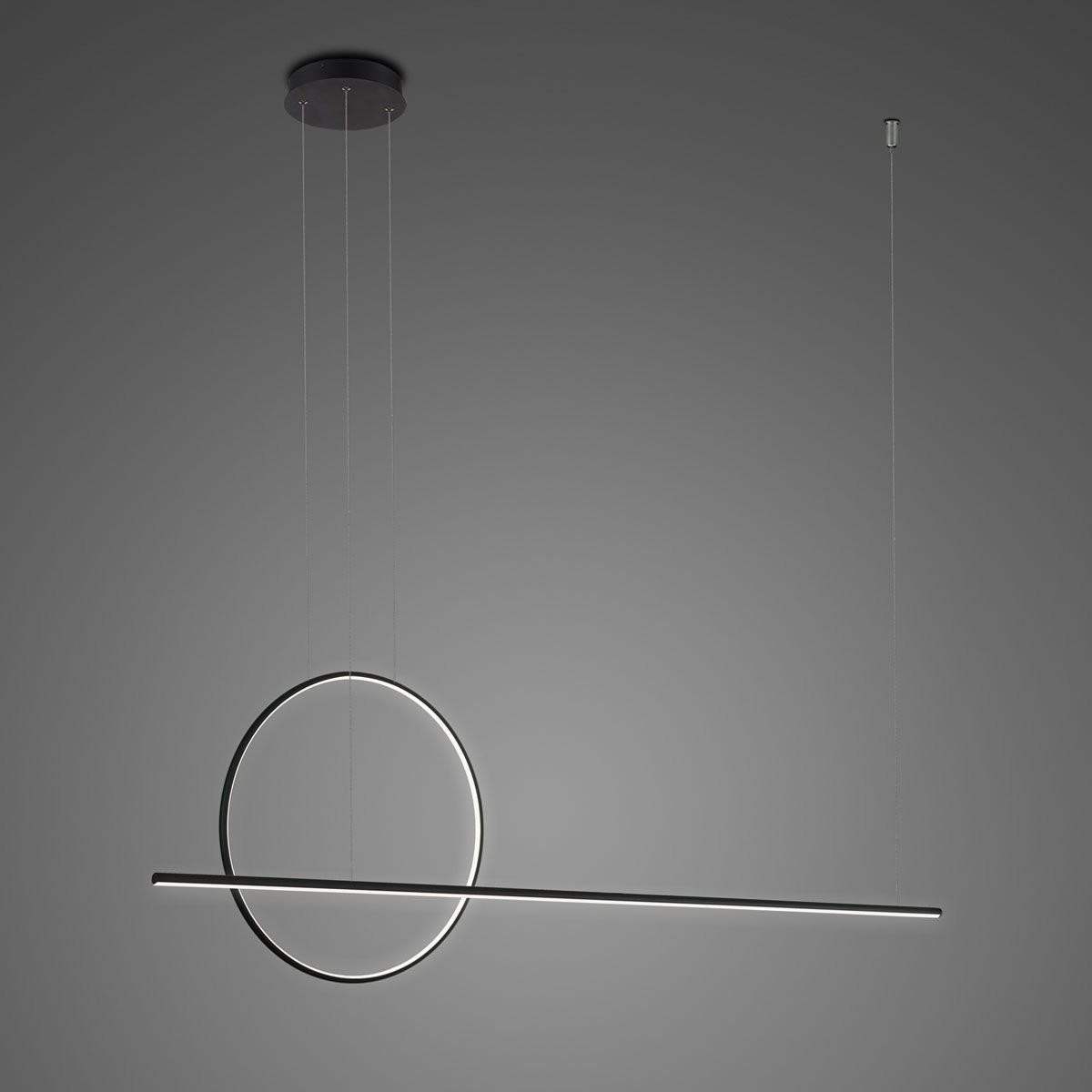 Altavola Design Lampa wisząca Nowoczesna lampa sufitowa LED do jadalni Altavola Linea No.2 okręgi ledowe LA087/PX100_40_4k_black LA087/PX100_40_4k_black
