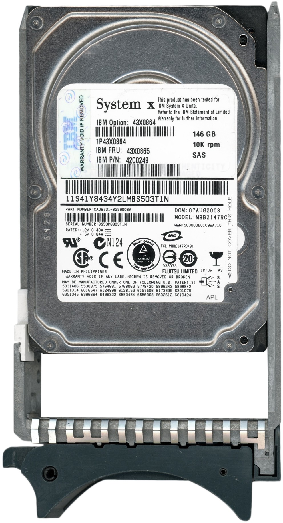 IBM 43X0865 146GB 10k 16MB Sas 6G 2.5'' MBB2147RC