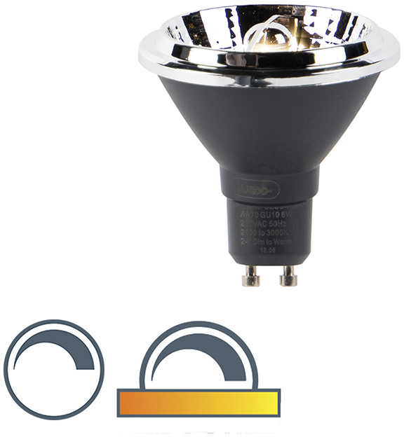 LUEDD Lampa LED AR70 GU10 6W 2000K-3000K ściemniana do grzania