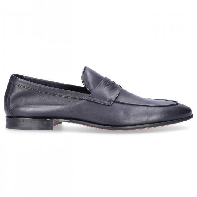 Moreschi Moreschi Penny Loafer 041595 ze skóry niebieskie
