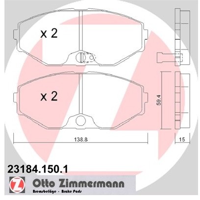 ZIMMERMANN Zestaw klocków hamulcowych, hamulce tarczowe 23184.150.1