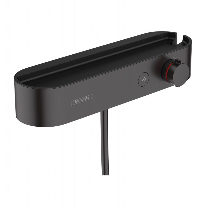 Hansgrohe WallStoris Zestaw prysznicowy termostatyczny ścienny + akcesoria czarny mat 24250670