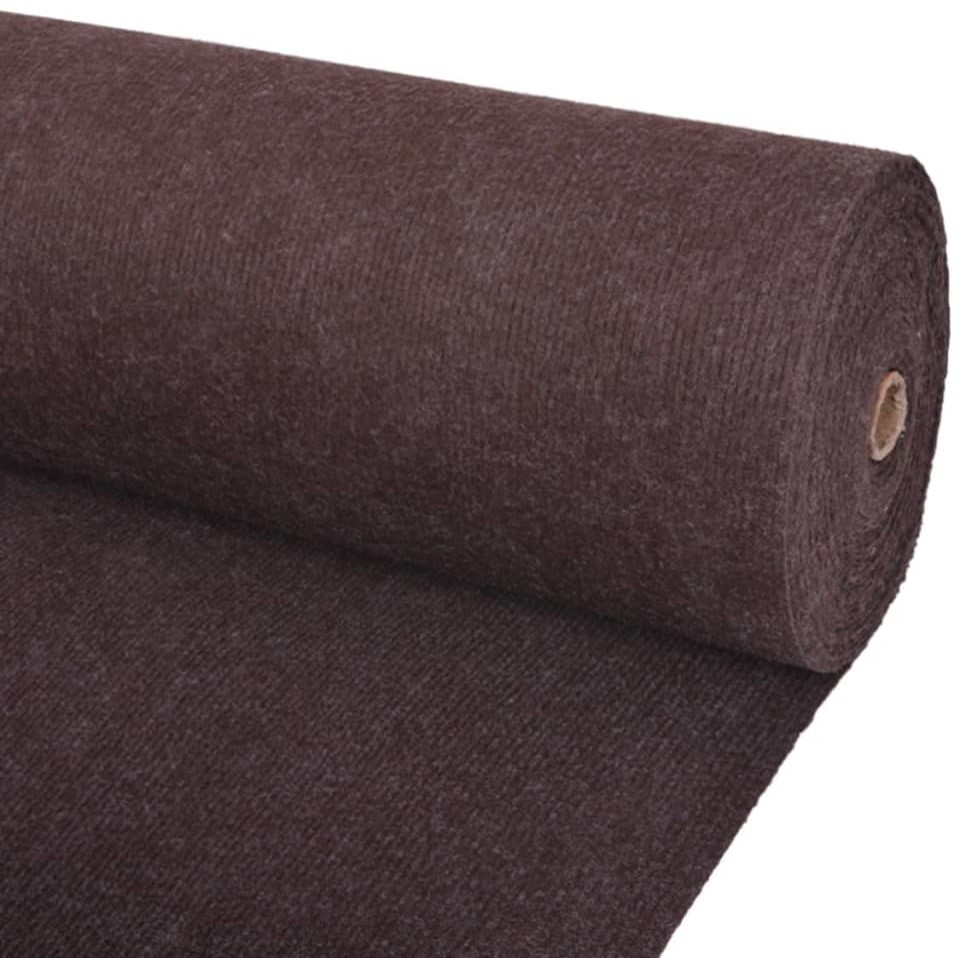 vidaXL Wykładzina targowa, prążkowana, 1,2 x 15 m, brązowa
