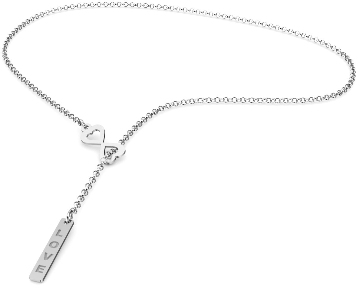 Eminence Naszyjnik srebrny przeplatany nieskończoność Ag-N-26