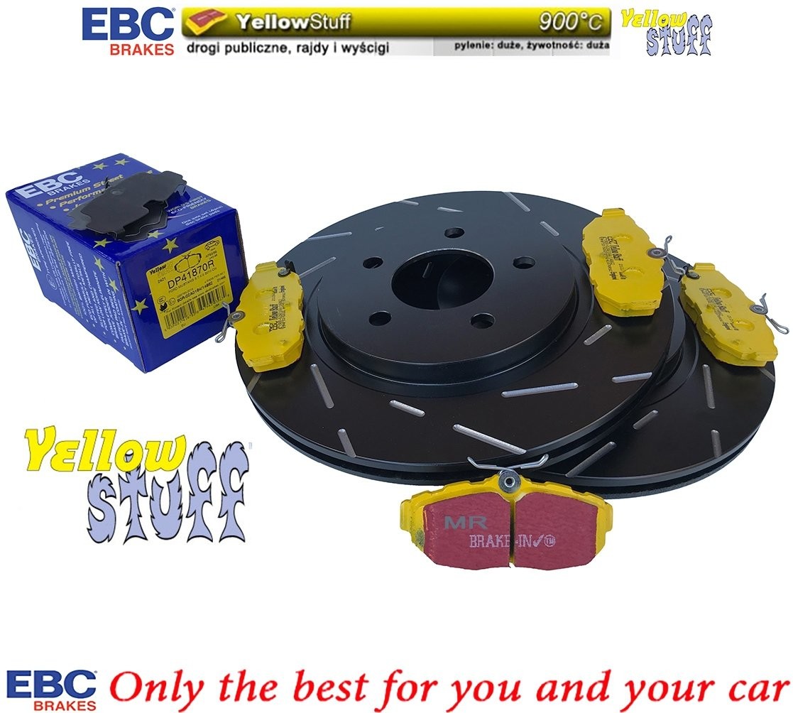 EBC Brakes Tylne klocki YellowStuff + NACINANE tarcze hamulcowe EBC seria USR Ford Mustang 2005-2014 USR7254+DP41870R