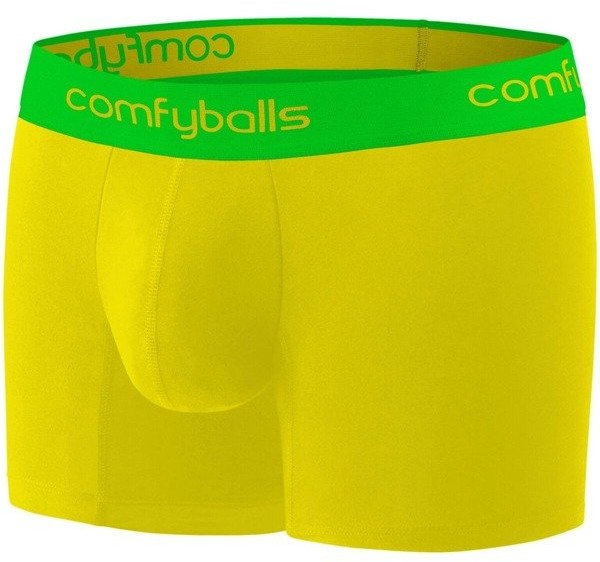 ComfyBalls COMFYBALLS bokserki do biegania LONG MICROFIBER żółto-zielone
