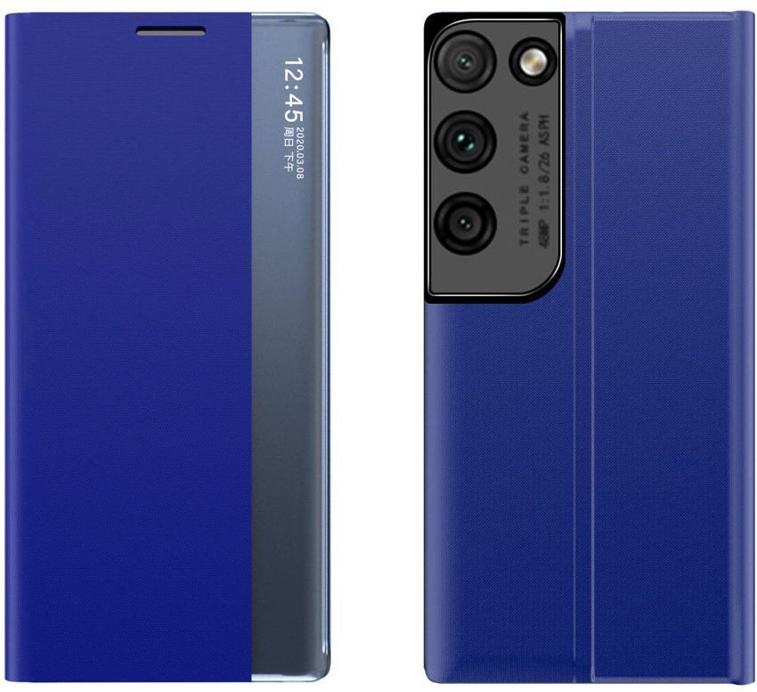Hurtel New Sleep Case pokrowiec etui z klapką z funkcją podstawki Samsung Galaxy S21 Ultra 5G niebieski