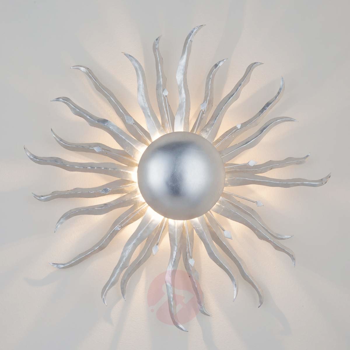 J. Holländer Czarująca lampa ścienna SONNE SILBER O 70 cm