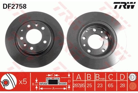 TRW Tarcza hamulcowa DF2758