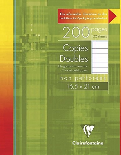 Clairefontaine 593 °C arkusz 16,5 x 21 cm z podszewką i krawędź SPA podwójnych arkuszy  biały (100 sztuk) 593C