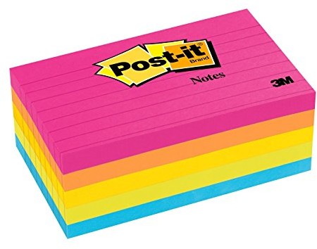 Post-it Post-It w konkurencyjnej notatki neonowych kolorach (73 X 123 MM) 5 bloki wielokolorowy MMM6355AN