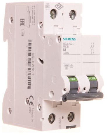 Siemens Wyłącznik nadprądowy 2P C 2A 6kA AC 5SL6202-7