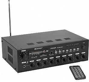 Omnitronic CPZ-60P PA Wzmacniacz miksujący 60W 100V / 4-16ohm 4 strefowy z MP3, FM, BT 80709703