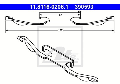 ATE Sprężyna, zacisk hamulca 11.8116-0206.1