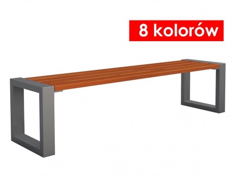 Miejska ławka z drewnianym siedziskiem 180cm Mafira Gray