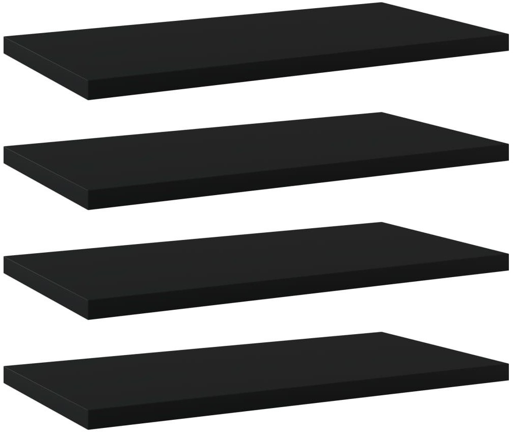 VidaXL Półki na książki, 4 szt., czarne, 40x20x1,5 cm, płyta wiórowa 805140 VidaXL