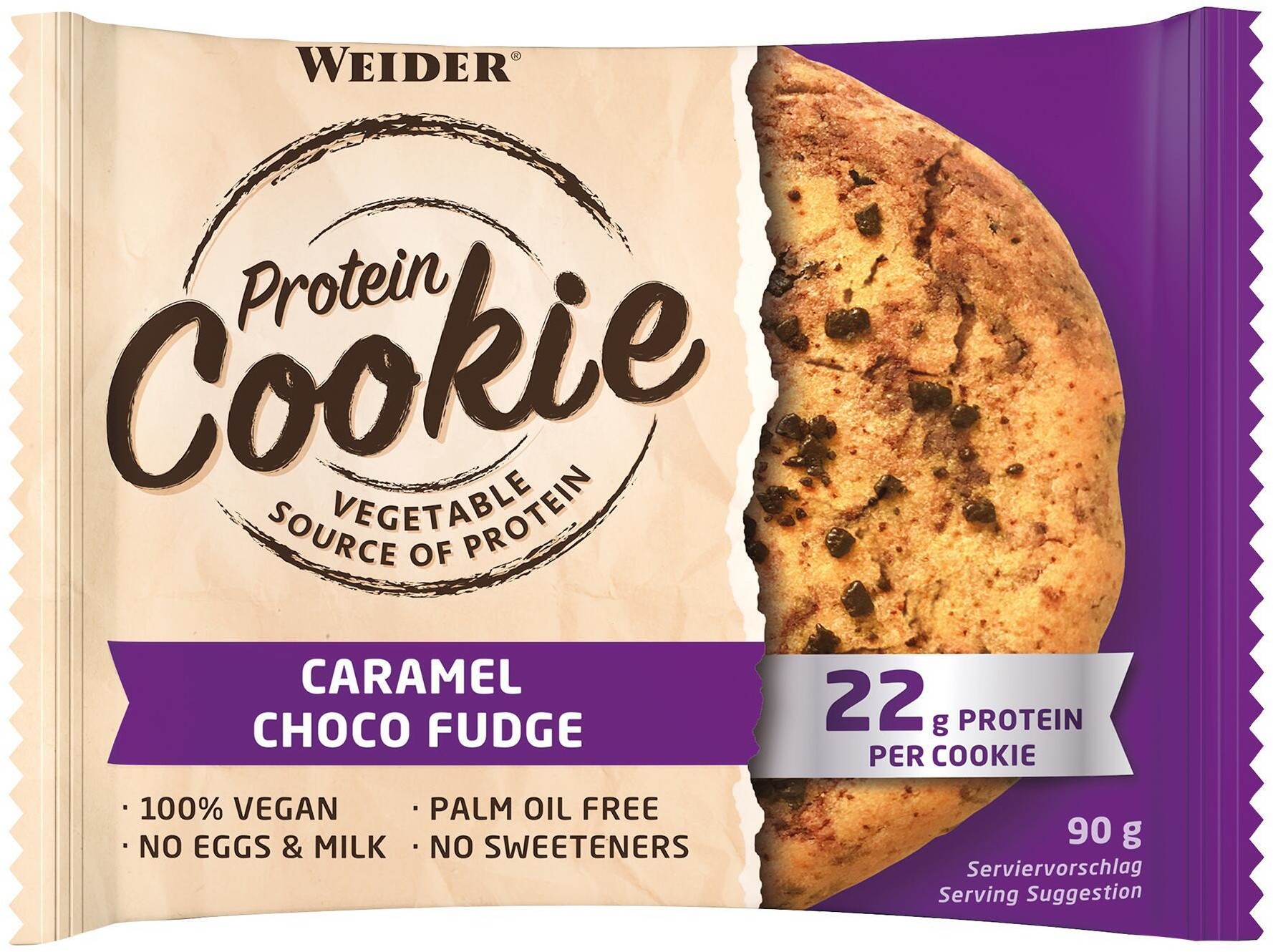 Weider Ciastko białkowe 100% wegańskie 90 g karmelowo-czekoladowe unisex