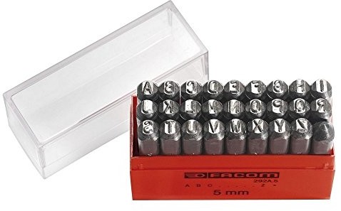FACOM mit26 zestawów znak buchstab. w skrzynce z tworzywa sztucznego wysokość 5 MM, 1 sztuki, 292 a.5