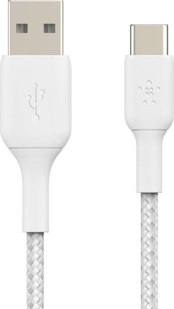 Belkin Kabel USB Kabel Braided USB-C USB-A 15cm biały-CAB002bt0MWH CAB002bt0MWH