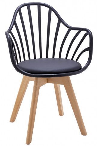 Elior Krzesło patyczak w stylu retro modern Baltin - czerń i buk