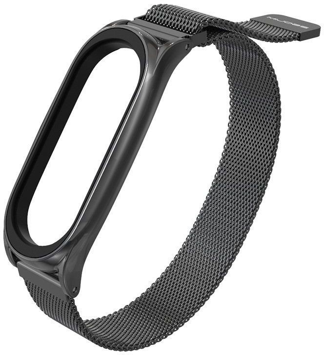 Hurtel Zamienna metalowa opaska bransoleta pasek do Xiaomi Mi Band 5 / Mi Band 4 / Mi Band 3 czarny