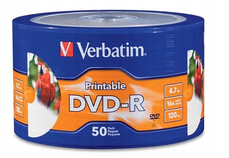 Verbatim 50x Płyty Dvd-r Printable 4,7GB Folia/50
