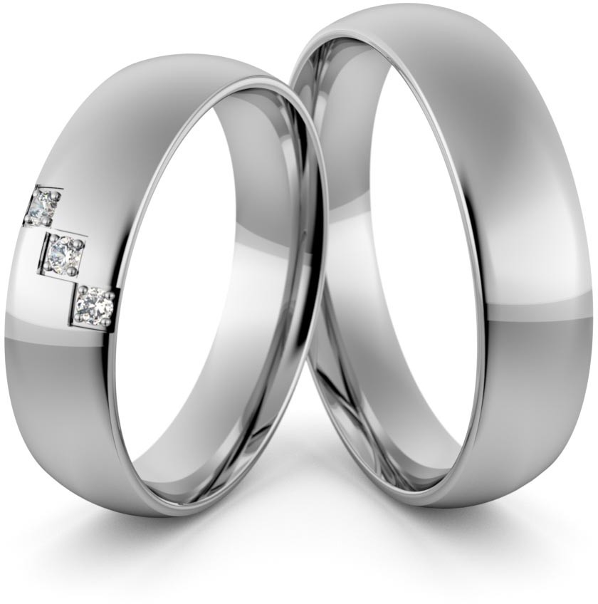 Eminence Obrączki ślubne palladowe 5 mm z brylantami - Pd-7 Pd-7