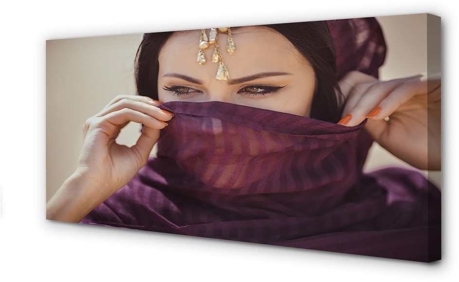 PL Tulup Obrazy na płótnie Kobieta fioletowy materiał 140x70cm
