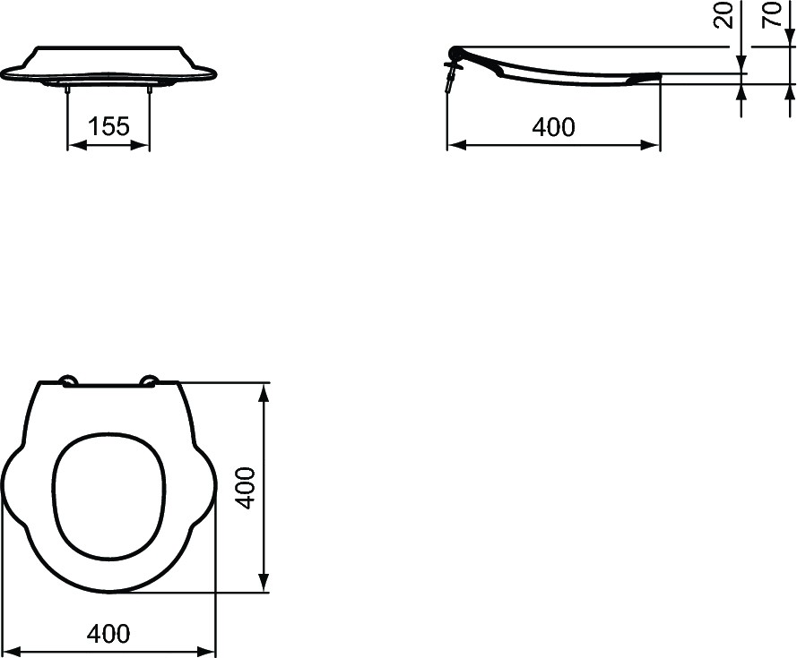 Ideal Standard Contour 21 Deska sedesowa 40x40 cm biała S454201