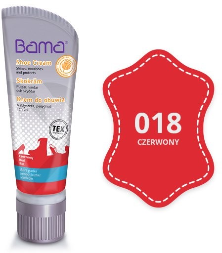 Bama Krem do obuwia z woskiem Carnauba 018 Czerwony 75ml tubka G34-018
