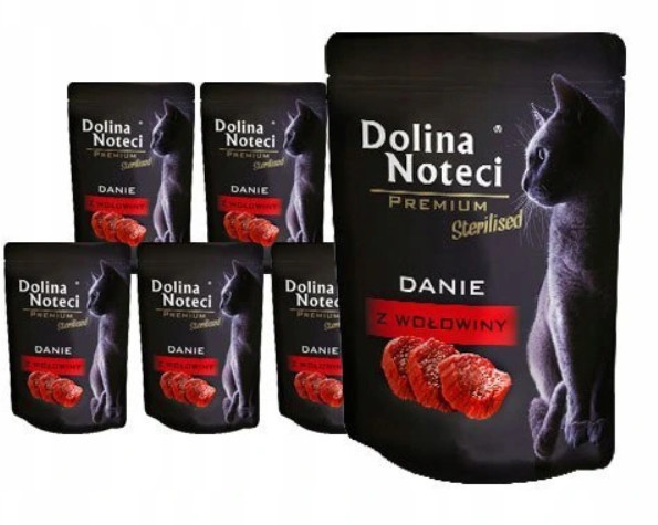 Dolina Noteci dla Kota Sterilised DANIE Z WOŁOWINY Zestaw Saszetek 85g x 10 ZEST-DNP-KOT-85-W-10