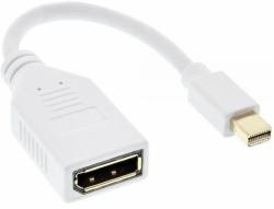InLine 17150 W kabel adapter Mini DisplayPort wtyk do gniazda DisplayPort, 4 K2K, 0.15 m Biały 17150W