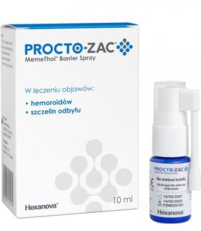 HEXANOVA SP. Z O.O. Procto-zac MemeThol Barrier spray 10 ml 9101357