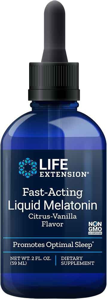 Life extension Szybko działająca płynna melatonina (cytrusowo-waniliowa), 59 ml 02234