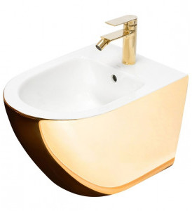 REA C2288 Carlo Mini Gold/White Bidet wiszący