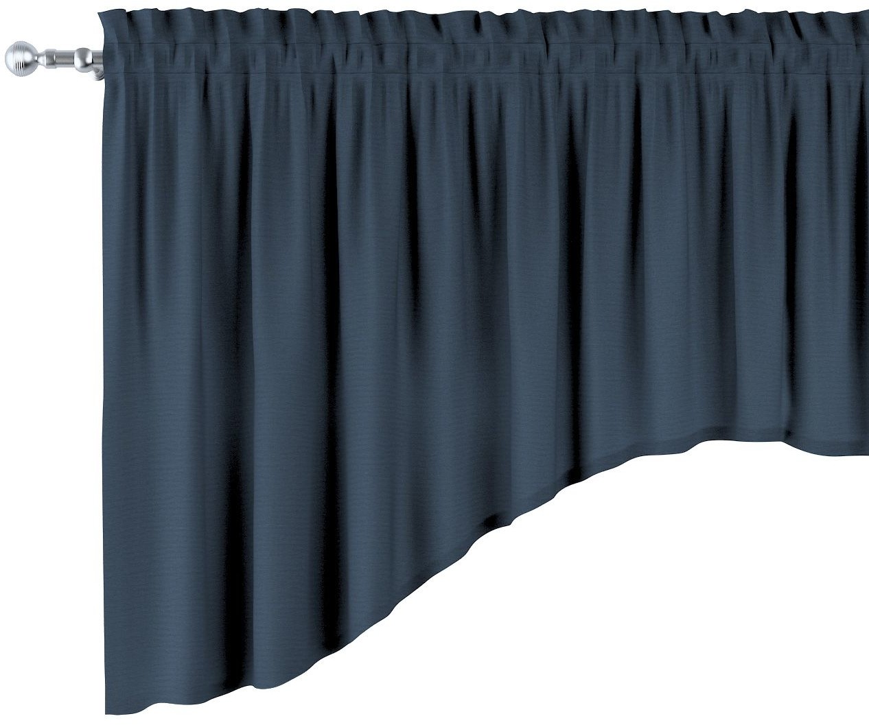 Dekoria Lambrekin łuk granatowy 150 × 75+5 cm grzywka Quadro 1374-136-04