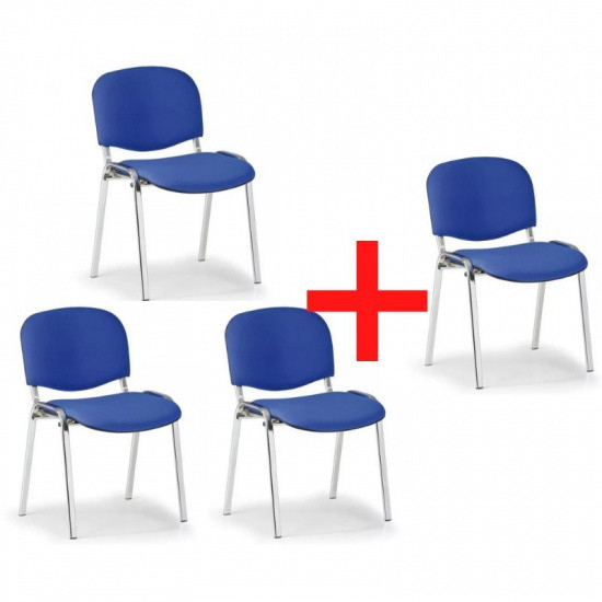 Antares Krzesło konferencyjne VIVA chrom 3+1 GRATIS, niebieske 280586