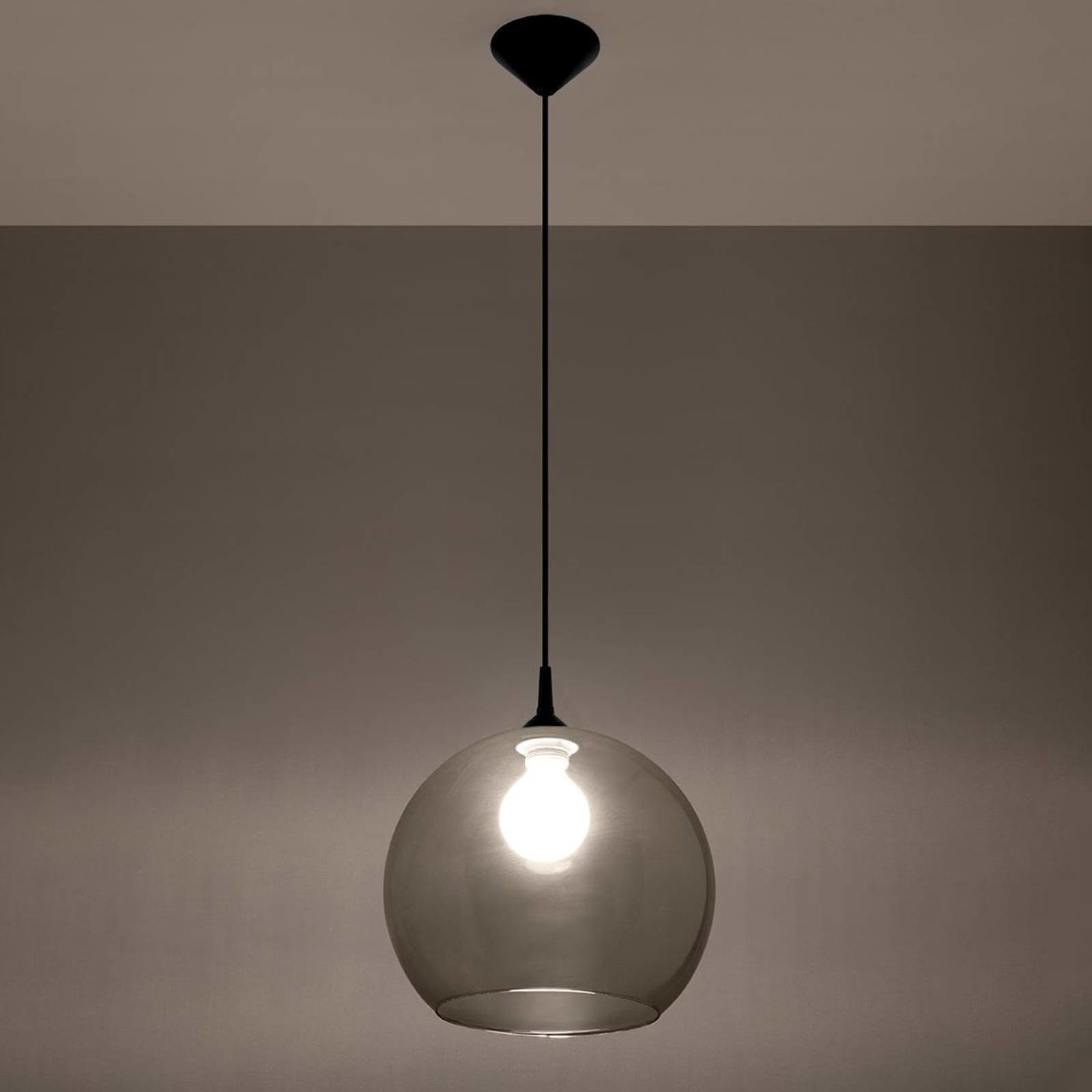 Sollu Lampa wisząca Colour szklany klosz szary grafitowy
