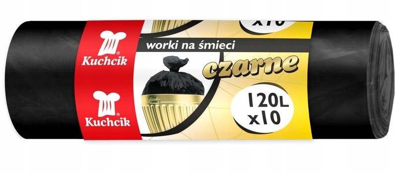 Kuchcik 2731 Worki Na Śmieci Czarne 120L x 10 Szt.