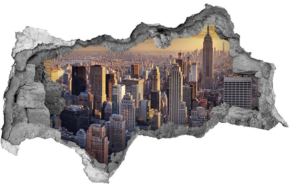 Wallmuralia.pl Fototapeta dziura na ścianę 3d Nowy Jork lot ptaka