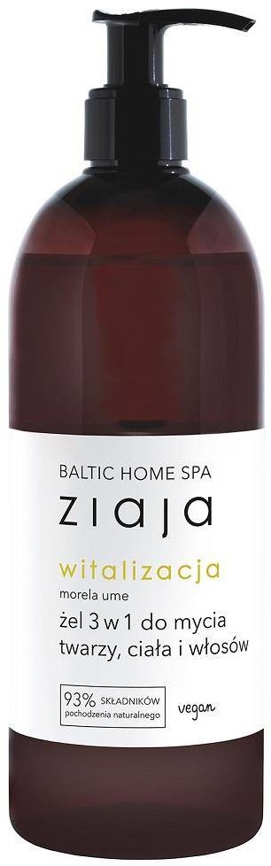 Ziaja Baltic Home Spa Witalizacja żel 3w1 do mycia twarzy ciała i włosów Morela Ume 500ml 108291-uniw