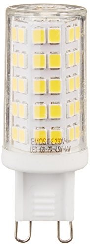 EMOS LED żarówka Classic JC A + + 4,5 W G9 Biały neutralny, szkło,,,,, 4.5 W, przezroczysty, 1,6 x 1,6 x 5,1 cm ZQ9541
