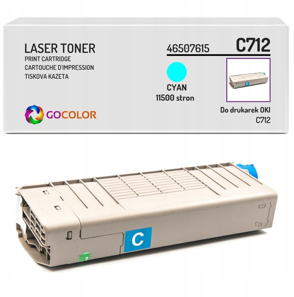 Toner zamienny z Oki C712 46507615 Cyan