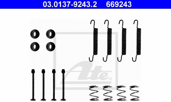 ATE ZESTAW INSTALACYJNY SZCZĘK 03.0137-9243.2 OPEL VECTRA B 2.2I 16V 00-02