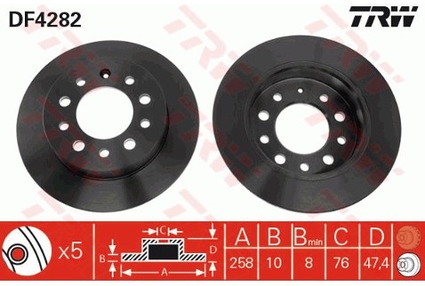 TRW Tarcza hamulcowa DF4282