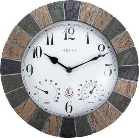 Nextime zegar stacji meteorologicznej Aster 26 cm polyresin zielony/brązowy/biały twm_971231