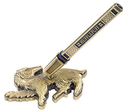 Noble Collections HUF FLE Puff Harry Potter długopis ze stojakiem metalowym Złoto Niebieski