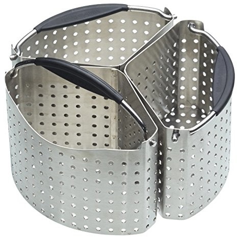 Kitchen Craft Master Class stal nierdzewna garnków kosze z ścianka działowa, 20 cm  Metallic, zestaw z 3 sztuki. MCSAUDIV