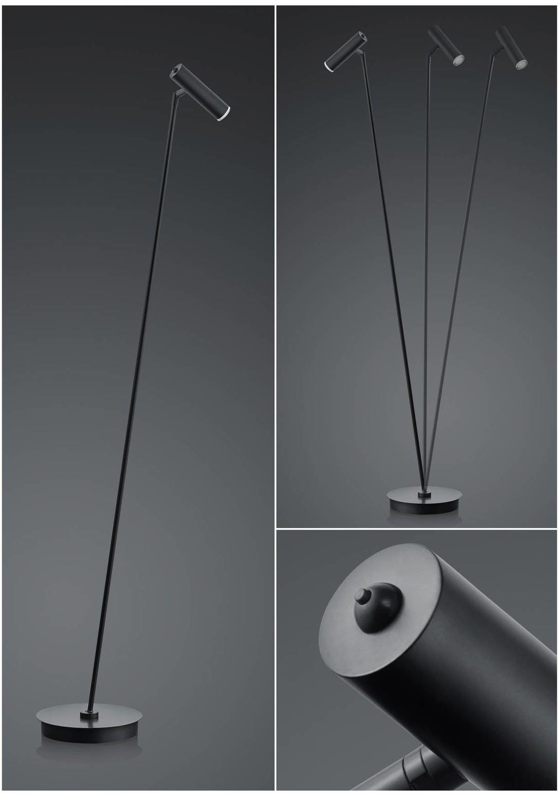 B-Leuchten Tom lampa stojąca LED, czarna